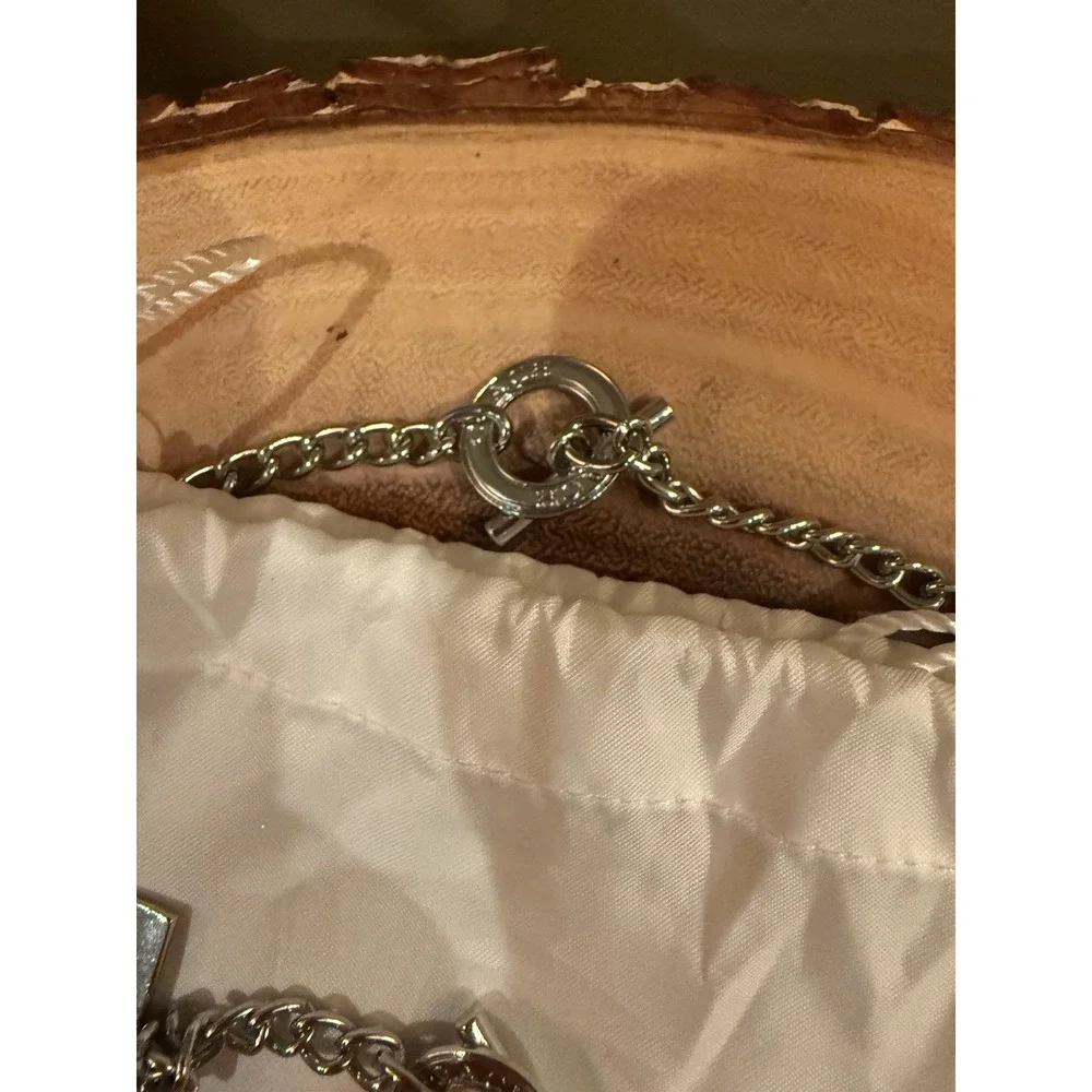 Vintage Y2K Coach Legacy stripe charm bracelet and matching necklace Enamel Rare